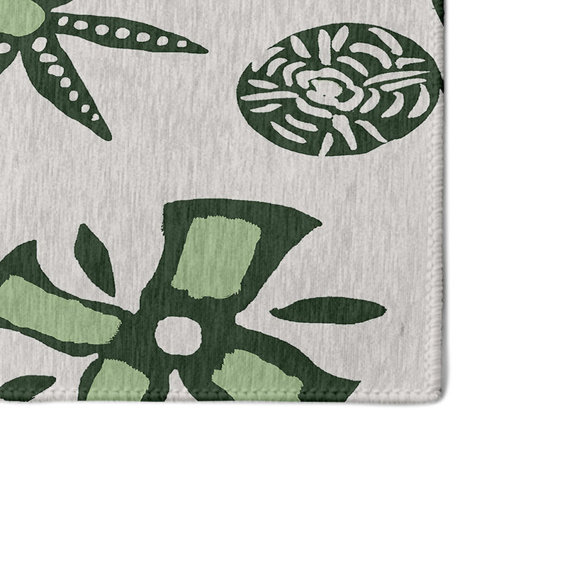 Alcesta Chenille Floral Indoor Rug, Rectangle 4' x 6'