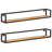 2 Piece Solid Acacia Wood With A Natural Finish, Iron With Black Powder-coated Finish Floating Shelf-639651203-639651200