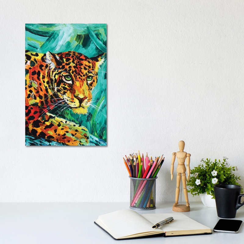 Jaguar by Lindsey Dahl - Wrapped Canvas Painting, 20.32 cm H x 30.48 cm W