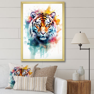 Portrait de tigre, aquarelle sur toile