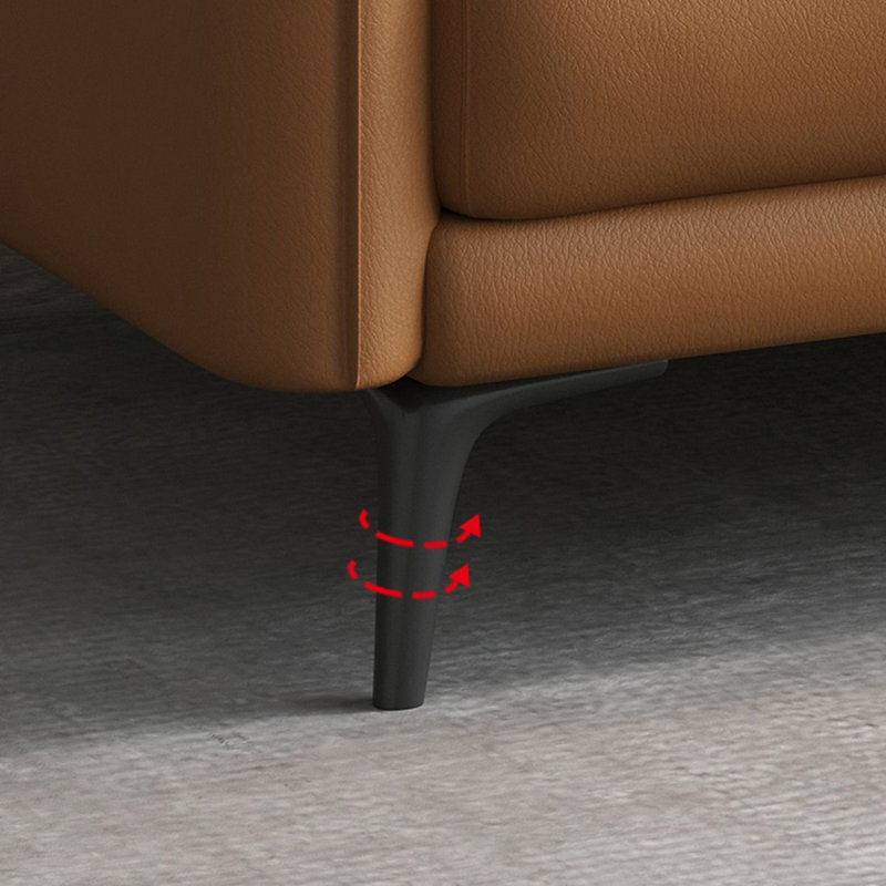 Canapé modulaire orange en cuir véritable, H 33,86 po x l 102,36 po x P 36,22 po