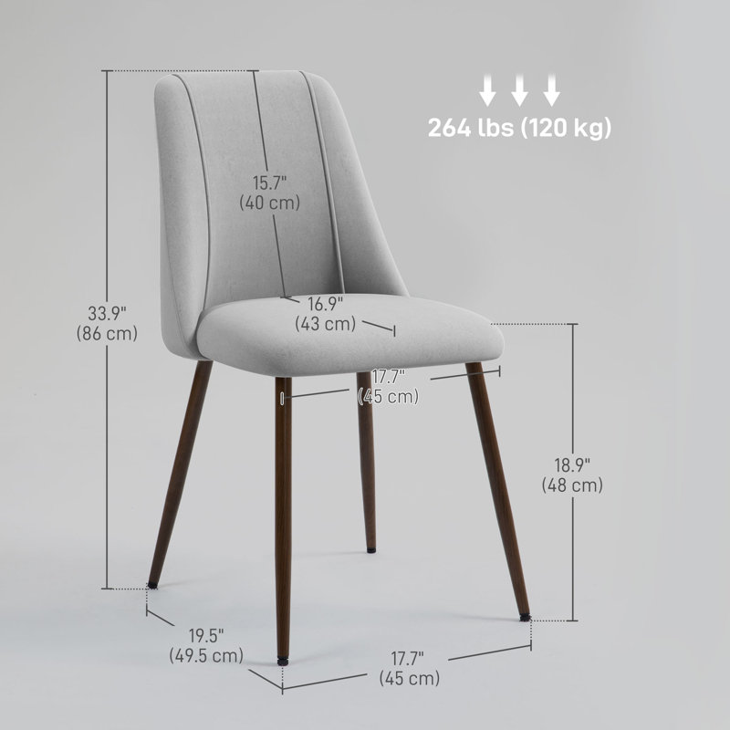 Ensemble de chaises de salle à manger, chaise d'appoint en velours, Gris, 6