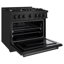 ZLINE 36" Classic Dual Fuel Black Stainless Steel Range w/ 6 Burners & Convection Oven