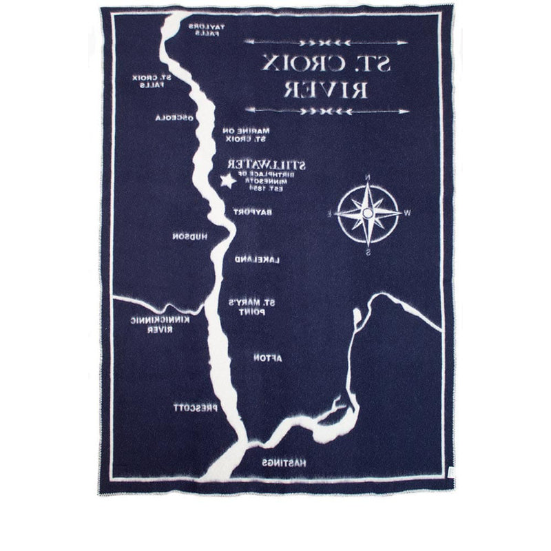 St. Croix Map Wool Throw Blanket