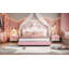 Lit double tapissier double avec tête de lit couronne, lit plateforme double avec tête de lit et pied de lit-1839988936