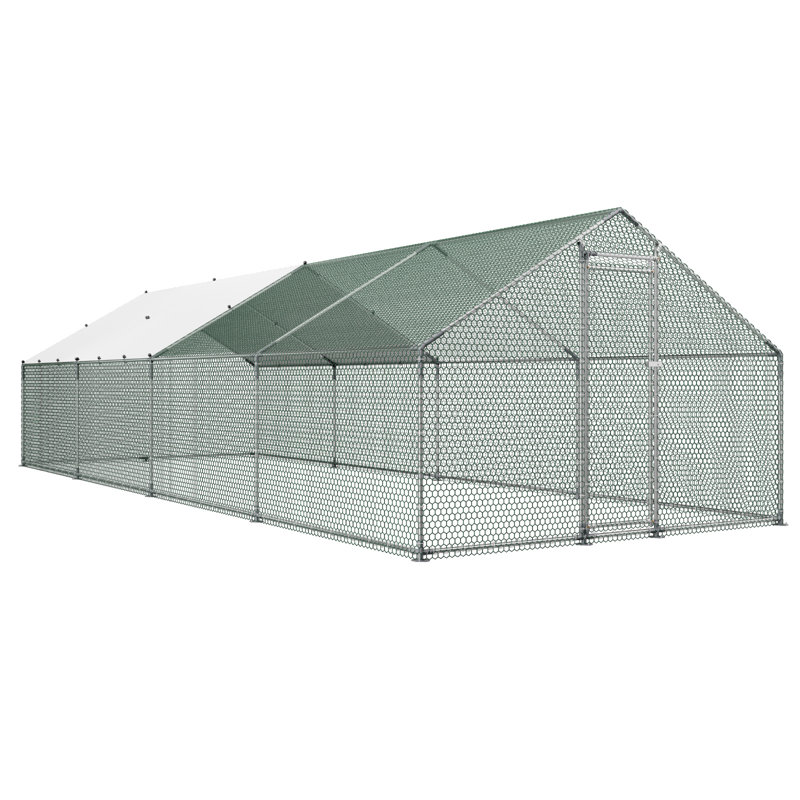 Cage à lapin 118,11 x 314,96 x 78,74 po, enclos en cuivre gris avec ventilation