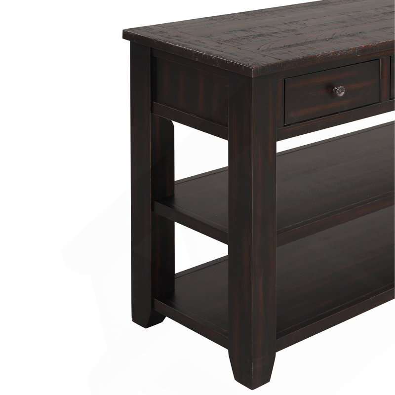 Console Cabras, Noir patiné, Noir, H 30 po x l 50 po x P 16 po