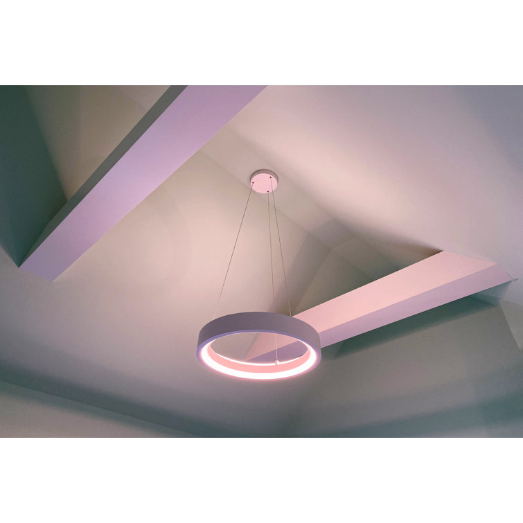 1 - Light Matte White LED Unique/Statement Pendant