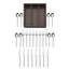 Arlo 24-Piece Stainless Steel Flatware Set with Rubberwood Caddy, Service for 8