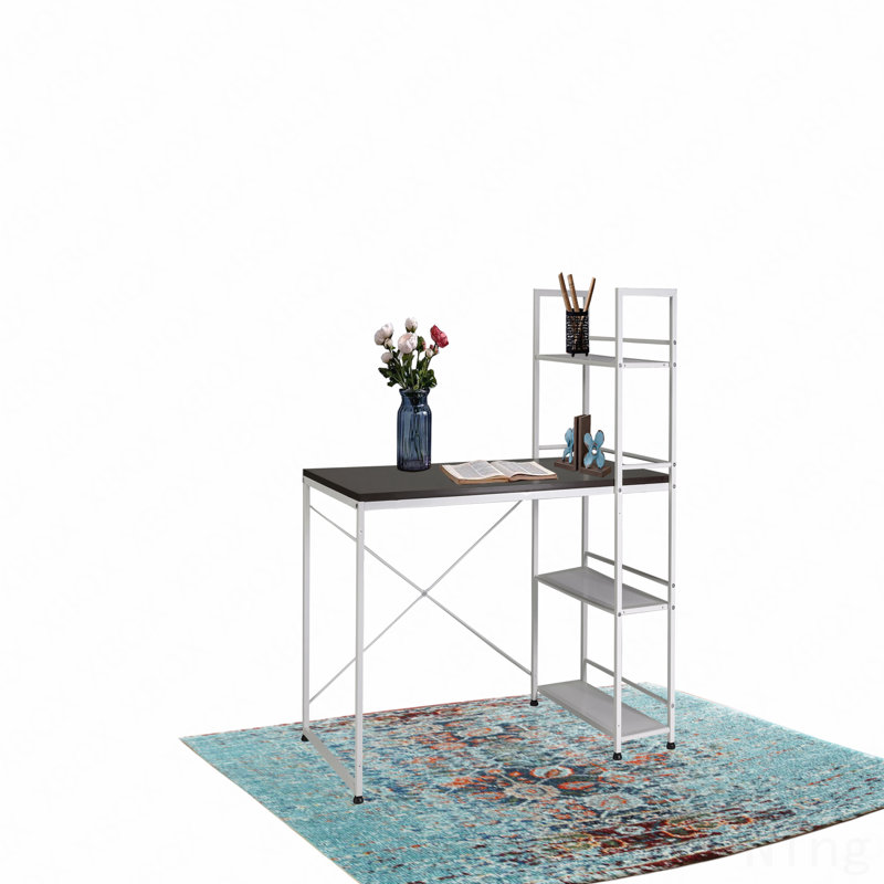 Reversible Smart Workstation Desk, White/Brown Wooden