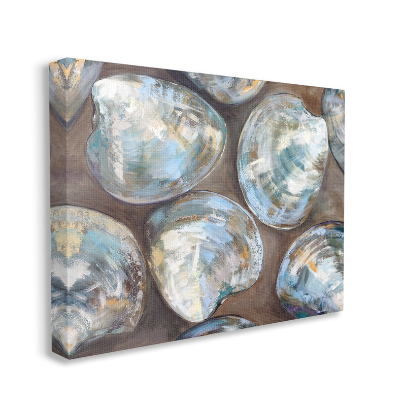 Motif de coquille de palourde, art mural par Jeanette Vertentes, H 30 po x l 40 po