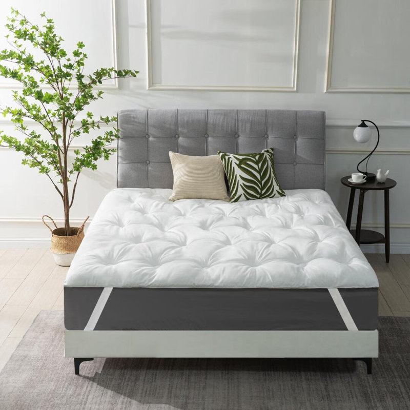 Surmatelas en duvet synthétique Warran, Complète, Blanc