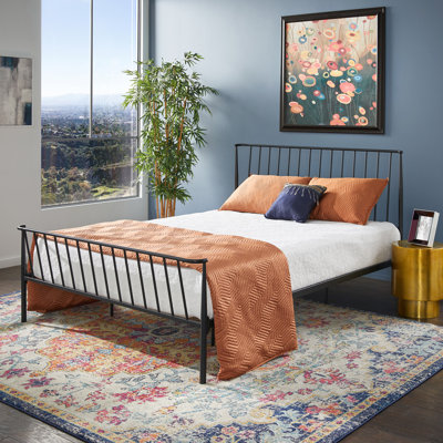 Luling Matte Black Finish Metal Bed - Queen