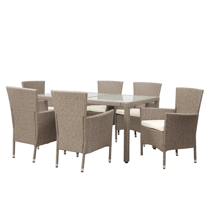Ensemble repas 7 pièces avec coussins