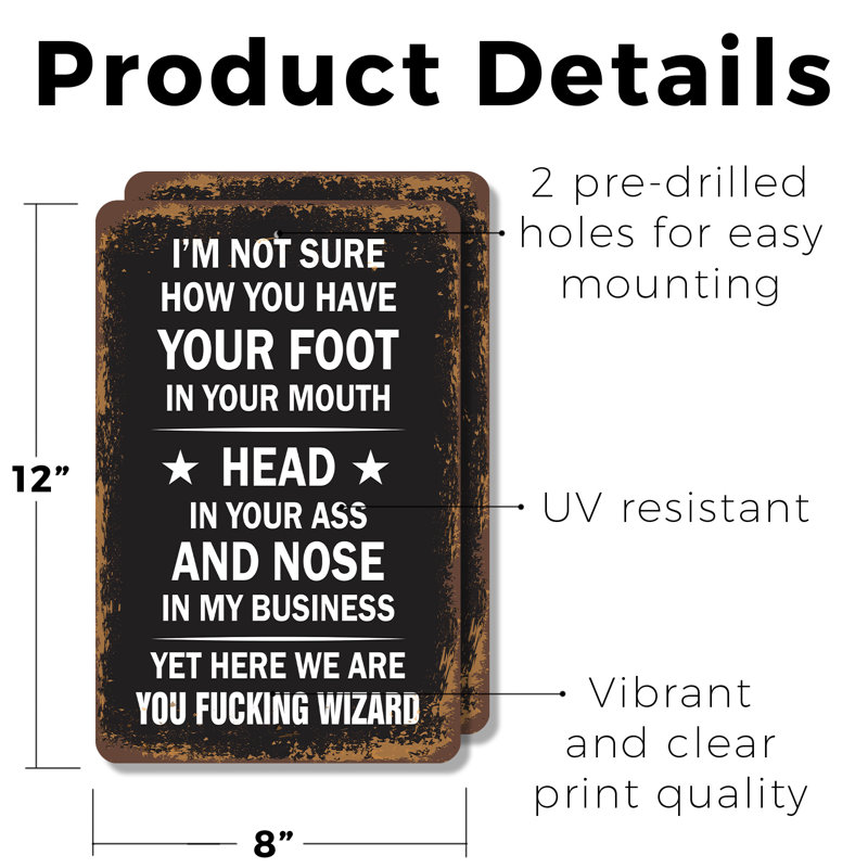 I'm Not Sure How You Have Your Foot (paquet de 2) en plastique 8 po x 12 po