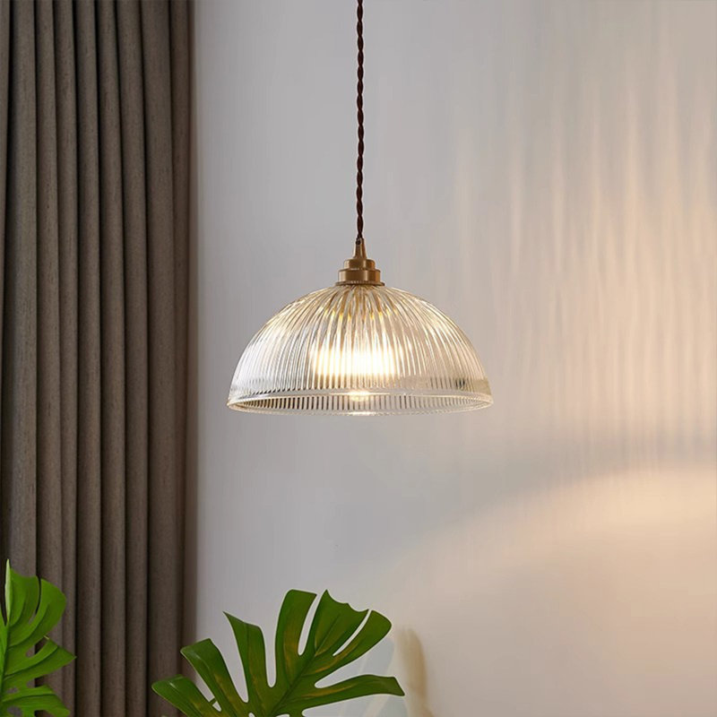 Luminaire suspendu en verre antique, Clair