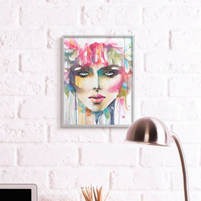 " Abstract Female Cosmetic Portrait Floral Crown " by Elisaveta Stoilova
