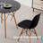 5-Piece Round Dining Table Set for 4, 35.5” Kitchen Table with Chairs, Solid Wood Legs, Plastic Seats, Black-32835134-32835210-19293707