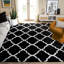 Tapis noir et blanc à motif géométrique-1573717989