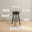 Tabouret de bar et de comptoir pivotant sans dossier Jamieson-102347543-41669611-102347540