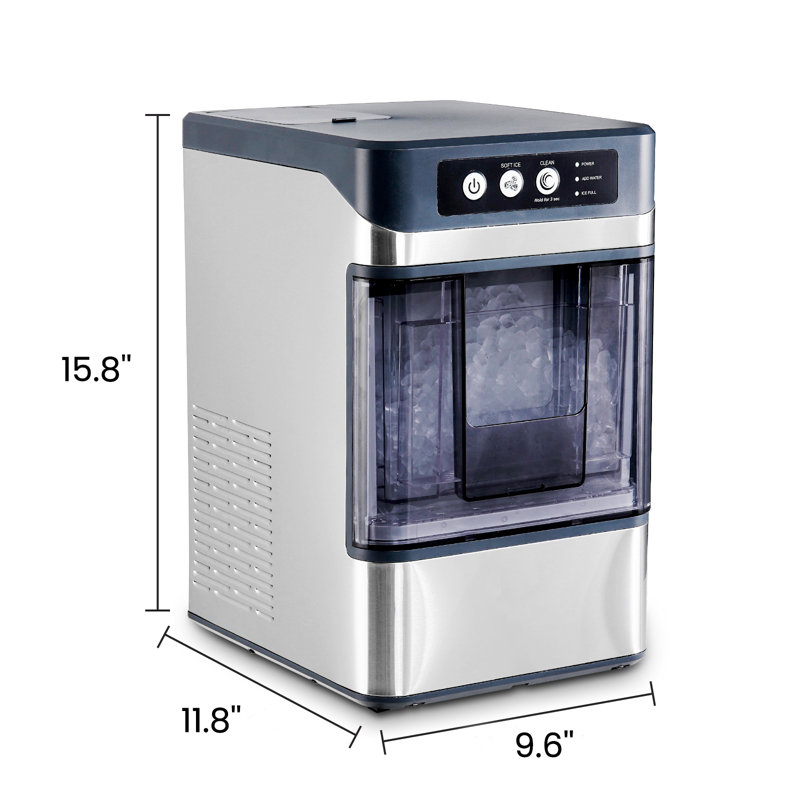 Professional Nugget Ice Maker Countertop ，36LBS/24Hrs ，Chewable Pellet Ice Machine with Self-Cleaning, 