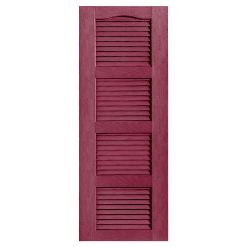 Cathedral Top Four-style Open Louvre Shutters Pair, 67", Berry, 18"