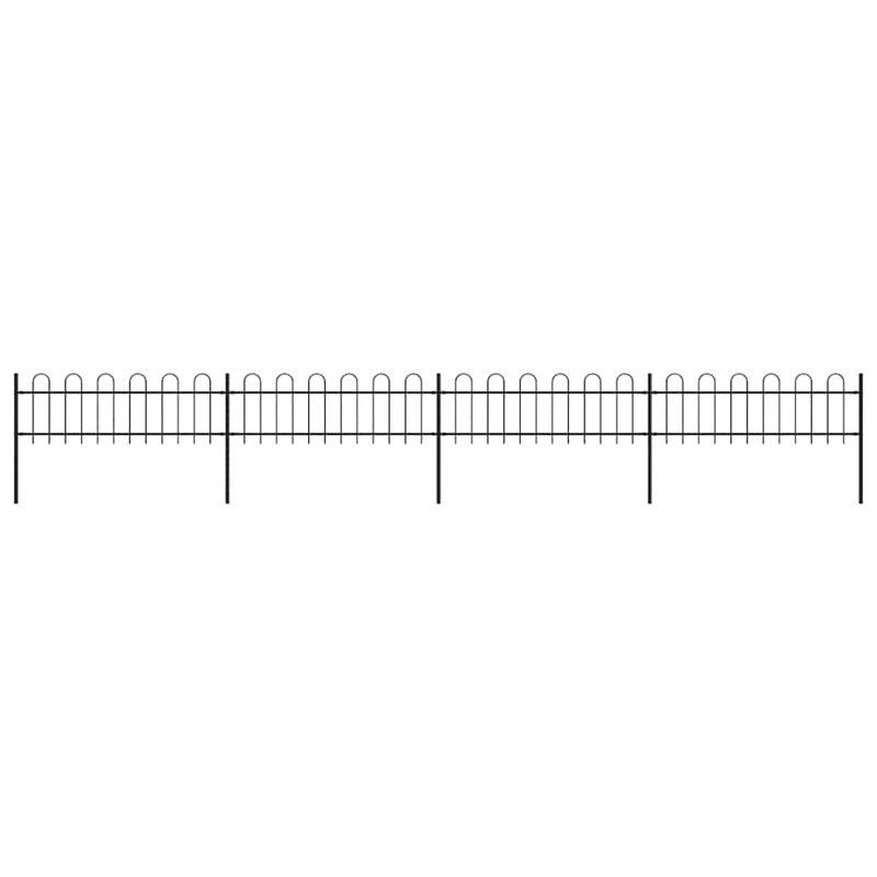 Fidela Black Metal Fence Panels Included, 110cm H x 680cm W x 2cm D