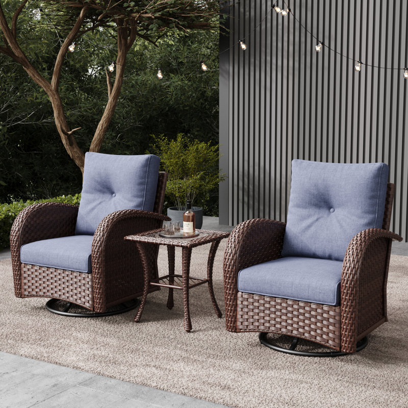 Metal Outdoor Glider, Brown, Navy