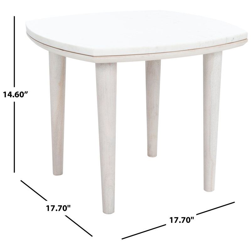 Table de bout Becton, Blanc délavé
