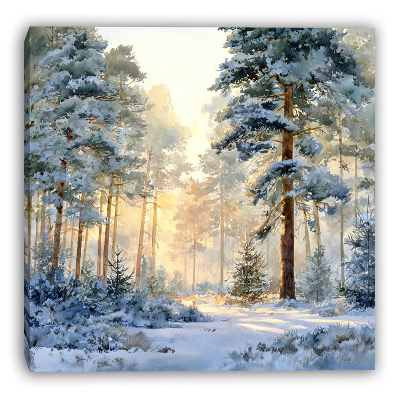 «Winter Glade Morning Glow», art mural sur toile tendue, H 40 po x l 40 po