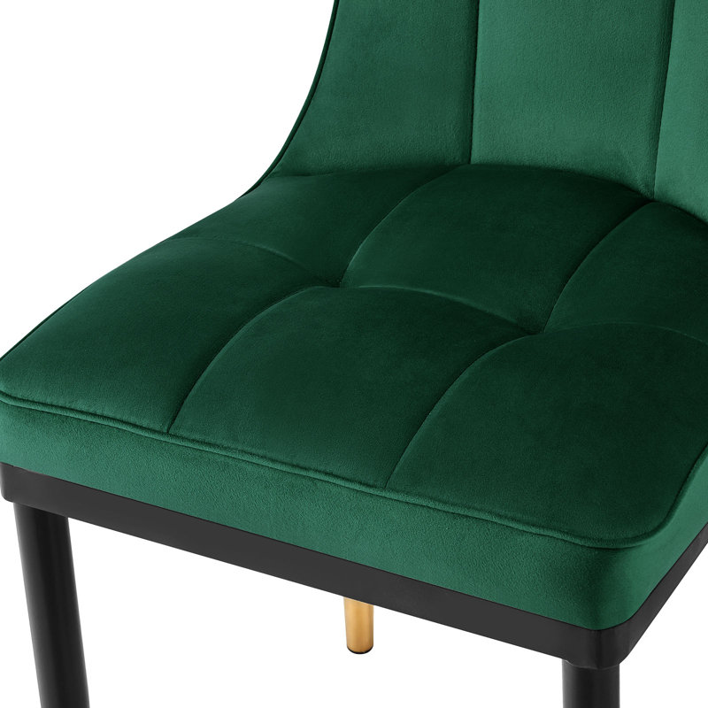 Chaise Parsons rembourrée et revêtue de velours, Vert