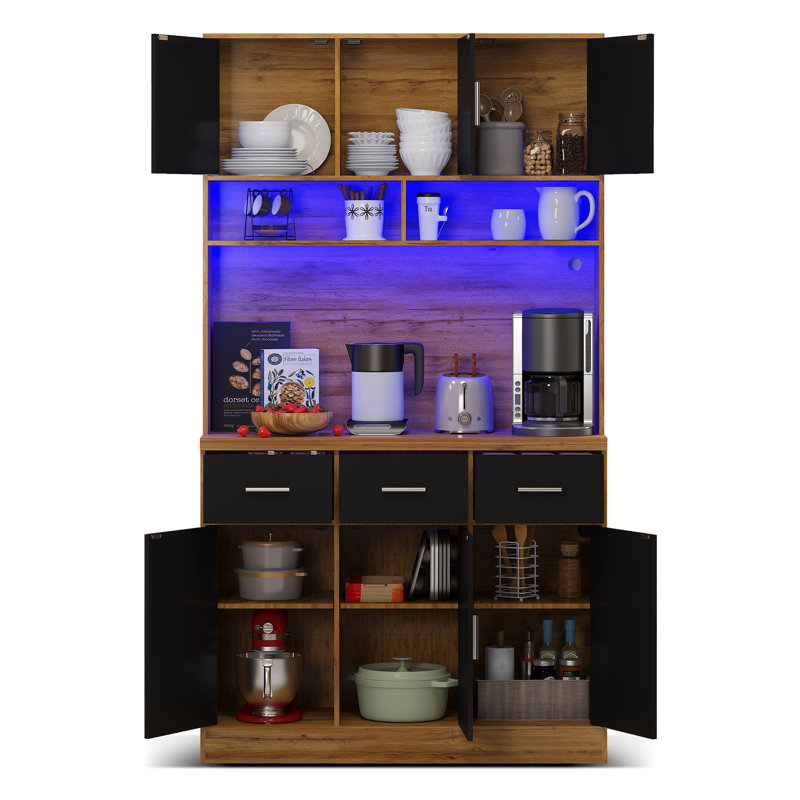 Dining Hutch Welsh Dresser, Black/Brown
