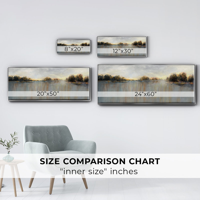 Rain at Dawn- Framed Canvas, 20" H x 50" W