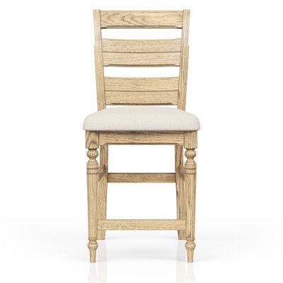 Tabouret de comptoir à dossier fini avec siège rembourré doux, pieds avant tournés élégants et repose-pieds, largeur de 23,45 po, finition de 27,46 lb, poids élégant, profondeur de 19,57 po