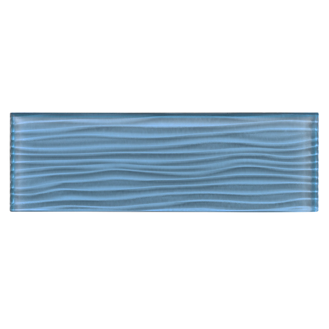 Enchant-Parade Florette Green 4-in. x 12-in. Subway Textured Polished Glass Wall & Floor Tile Andova 