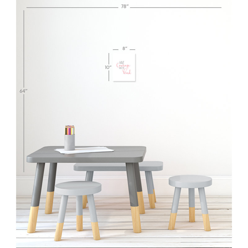 Impression sur papier roulée «Have Courage 1», H 10 po x l 8 po x P 1 po
