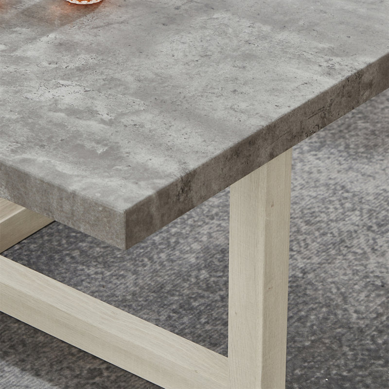 Table de bout contemporaine Luno, H 22 po x l 22 po x P 22 po, Gris / Blanc, Sans décalque / conception stratifiée