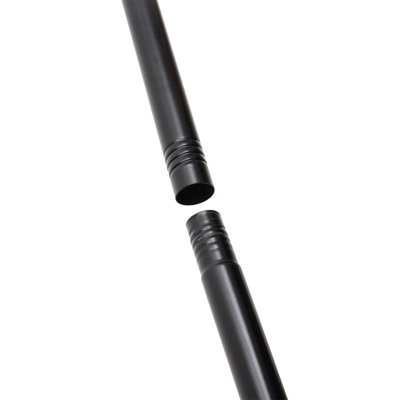 Black Adjustable Bay Window Single Curtain Rod 3 cm