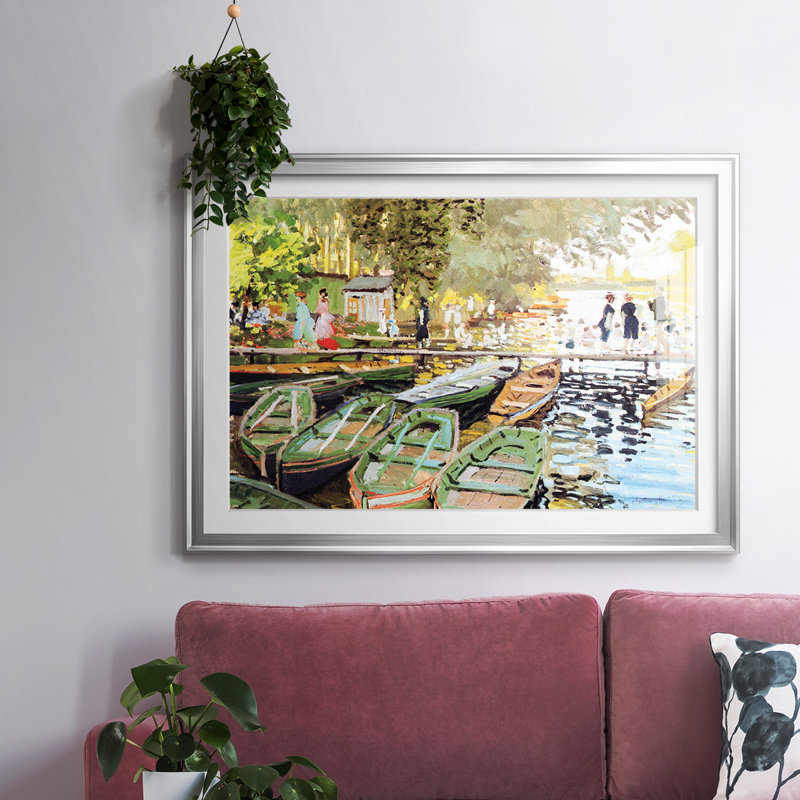 Monet, impression sur papier encadrée, Argent, H 19 po x l 27 po x P 1,5 po