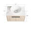 Meuble-lavabo mural 30 po avec lavabo en céramique, armoire en chêne blanc, porte à fermeture douce et poignées en métal