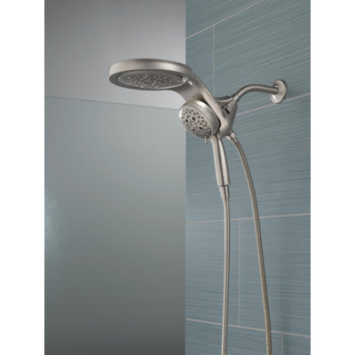 Hydrorain 5 Spray Dual Shower Head and Handheld Shower with Lumicoat and H2Okinetic 175 GPM