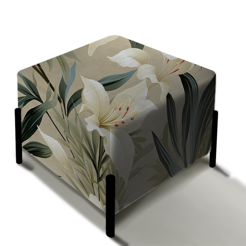 Neutre Oasis Ii motif tropical I - repose-pieds carré tropical