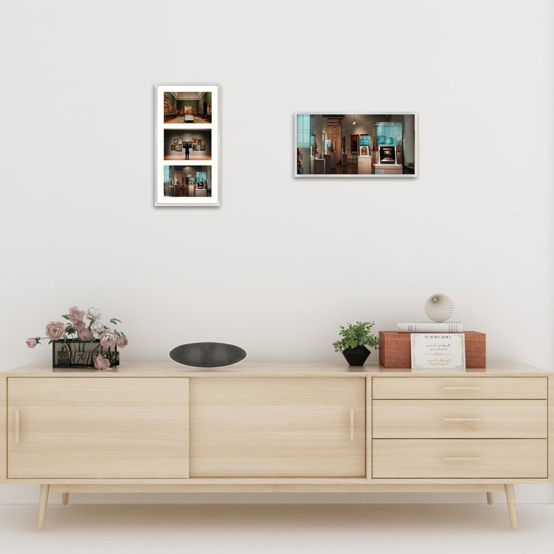 Drennon Metal Picture Frame - Set of 2 with Mat, Silver, 4" x 6", 7" x 14" Matted to 4" x 6"