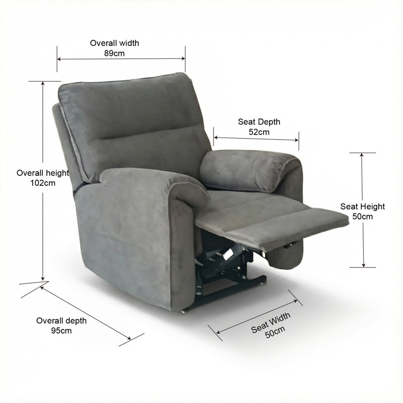 50cm Wide Lift Assist, Grey Cotton Blend