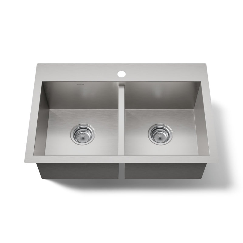 Vault 30-1/2" top-/undermount double-bowl kitchen sink