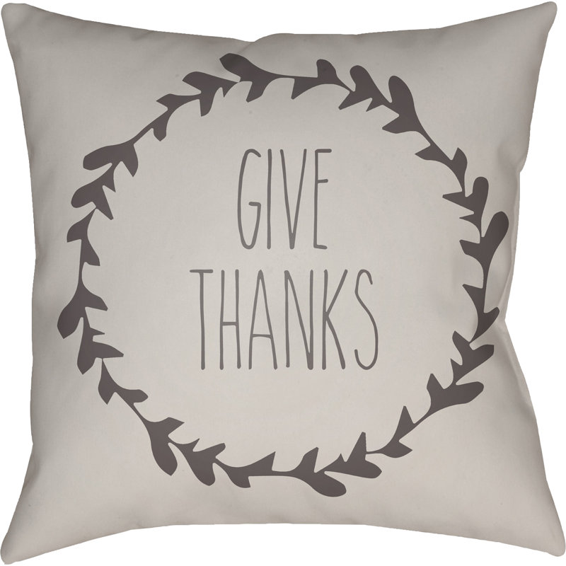  Indoor/Outdoor Throw Pillow, 18" H x 18" W x 4" D, White/Brown