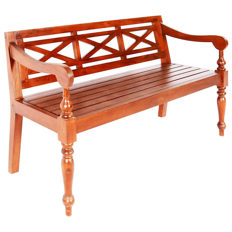 Broaddus Solid Wood Bench, Dark Brown
