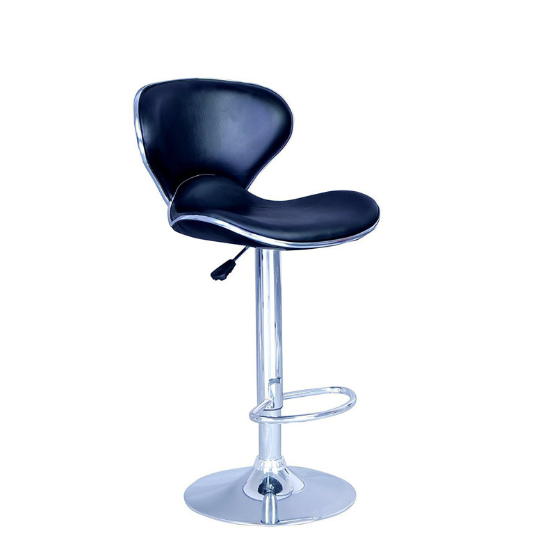 Claudine Swivel Upholstered Adjustable Height Counter Stool, Blue