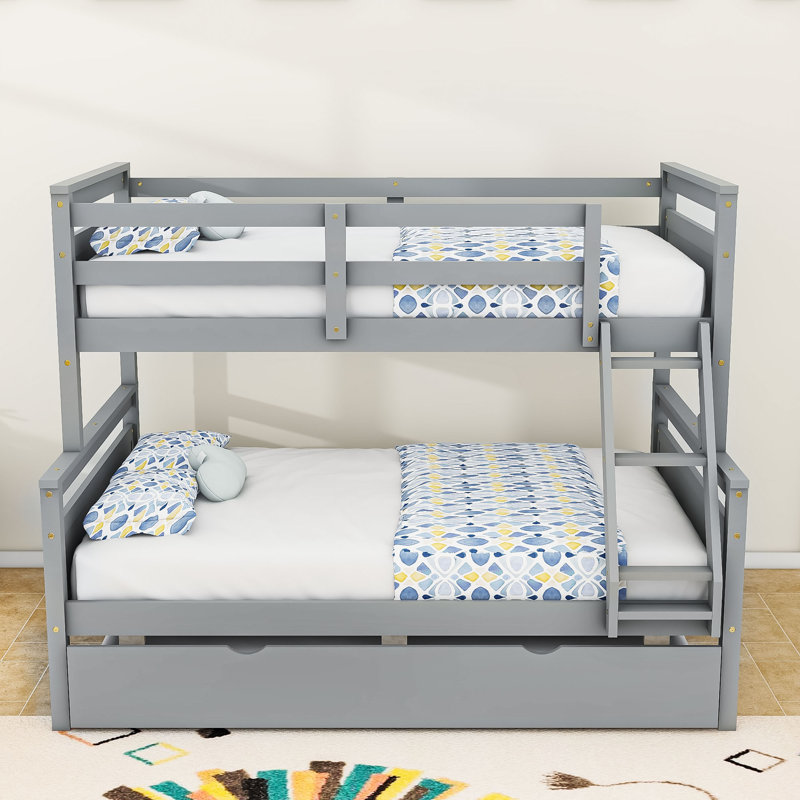 Donati Kids Twin Over Full Bunk Bed with Trundle, Gray
