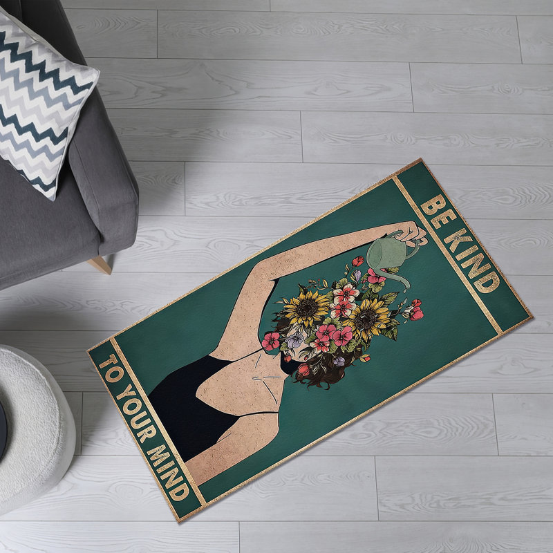 Floral Medley Showcasing a Vibrant Array of Blooms on a Soft Pile Printed Rug Ideal for Adding a Pop of Color and Warmth to Any Room Setting